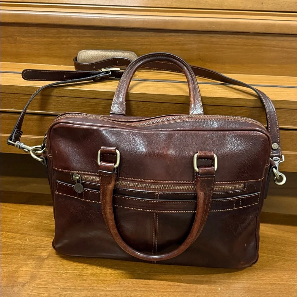 Alma‎ Milano Handcrafted Italian Leather Briefcase – Brown Laptop Bag